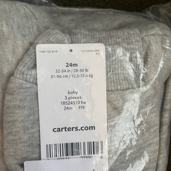Carter’s NWT 3 piece warm set bears zip up hoodie - Picture 5 of 7